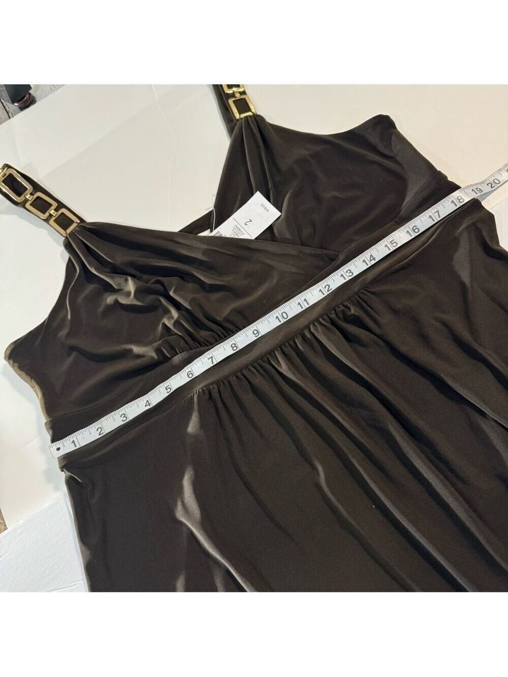 Chico’s Solid Nala Chocolate Maxi Dress Size 2 (L/12) - Picture 11 of 11